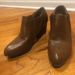 Camel Brown Faux Leather Booties